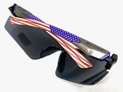 Military Tactical Biker Wrap Around Sport SUNGLASSES Patriotic American USA Flag