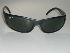 RAY BAN RB4033 STUNNING MATTE BLACK POLARIZED PREDATOR WRAP SUNGLASSES w/CASE