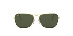 Ray-Ban Unisex RB3136 Caravan Square Sunglasses, Gold/G-15 Green, 58 mm