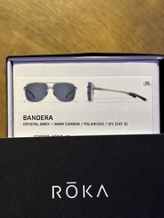 Roka Bandera Sunglasses Crystal Grey Frame Dark Carbon Polarized Lens