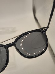 Brand New Diesel Round Sunglasses DL0188 Gloss Black Silver Bar 01A 54-17-145 3