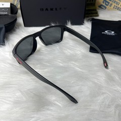 Oakley Holbrook Sunglasses Black Smoke Frame Red Logo Polarized Lens UV400 New