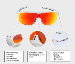 Sunset Revo, weightless running sunglasses, anti-fog, REVO coated lens, nonslip