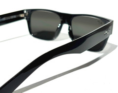 UK NEW Maui Jim KEAHI Gloss Black POLARIZED Neutral Grey GLASS Sunglass 873-02