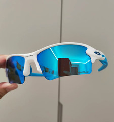 Oakley Flak 2.0 Lightweight POLARIZED Sunglasses Prizm Blue Lens White Frames