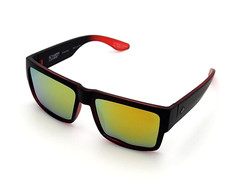 B-Stock Polarized Spy+Optic Cyrus Sunglasses Matte Black-Red Orange Mirror NEW
