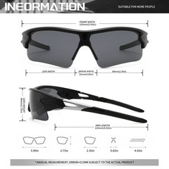 Sports Sunglasses with One-Piece Wraparound UV400 Lens for Hiking & Outdoor