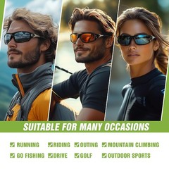 3 Pack Polarized Sports Sunglasses for Men, Mens Sunglasses Wrap Around UV Prote