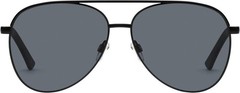 QUAY Australia Vivienne Pilot Designer Sunglasses in Matte Black/Smoke Grey 60mm