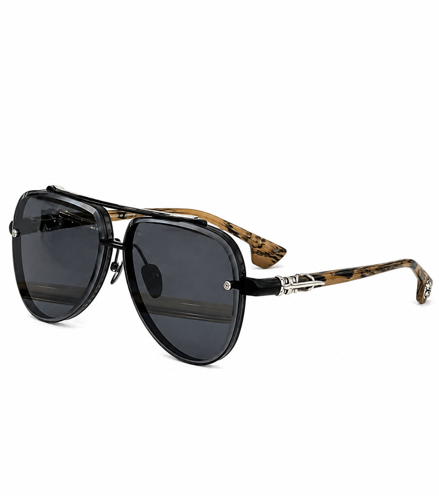 Chrome Hearts CH8238 Black Frame / Dark Gray Lens Sunglasses Unisex Luxury Style