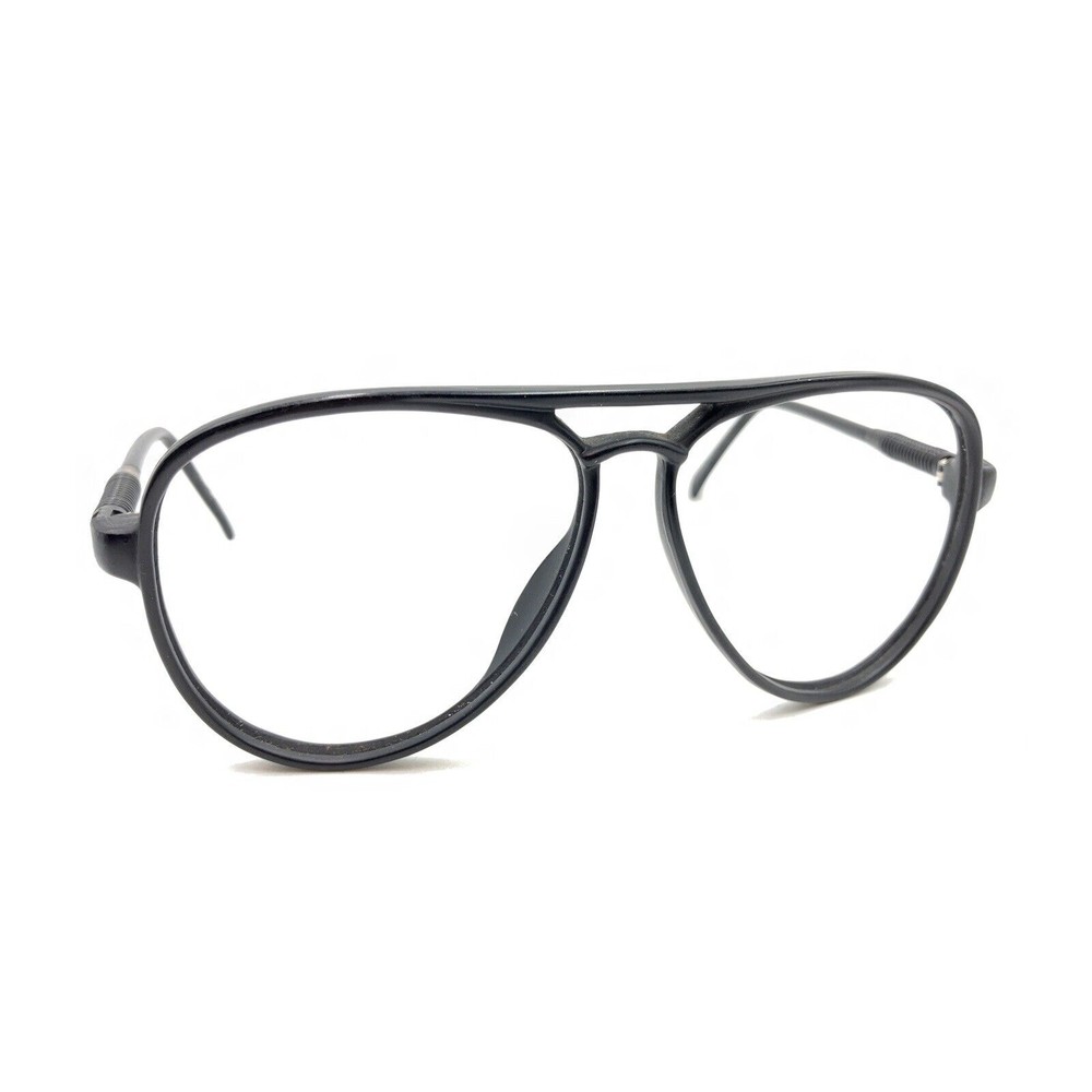 Vintage Matte Black Aviator Sunglasses Frames 130 Designer Men Women Coil Spring