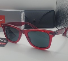 Ray-Ban RB2140 Wayfarer 50MM Sunglasses 6614/56 Transparent Red Lens Grey/Blue