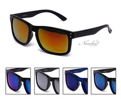 Men Sunglasses with Mirrored Reflective Flash Lens in Various Colors Blue Orange