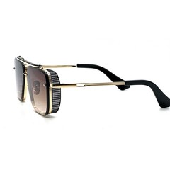 Square Pilot Sunglasses Men Designer Shades Gold Brown Lens UV Protect Modern