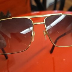 Louis Vuitton Z0359U Gold Metal Square Sunglasses Brown Tinted Lens Men