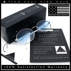 Classy Oval 90s Hip Hop Rapper Shade Metal Rim Retro Sunglasses