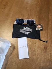 Marcolin Harley-Davidson Aviator Style Smoked Lens Sunglasse with Branded Cloth