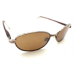 Serengeti Copper Brown Metal Round Oval Wrap Sunglasses Brown Lens Japan Unisex