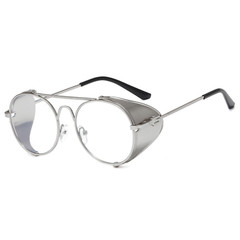 Vintage Retro Steampunk Sunglasses Side Shields Round Metal Glasses Mens Womens