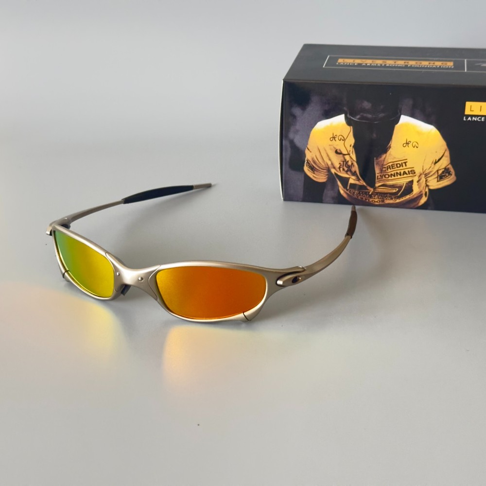Vintage Oakley Juliet 1.0 X-Metal Polarized Sunglasses Red Lens Silver Frames