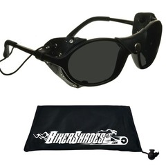 Glacier Sunglasses Goggles Leather Side Shields HD Smoke Yellow Blue Light Block