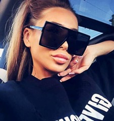 Flat Top Huge Oversized XXL Big SHIELD Square Lightweight Women Men Sunglasses