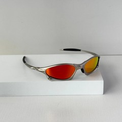 Oakley Penny X-Metal Sunglasses Silver Frame Ruby Lens Vintage Rare