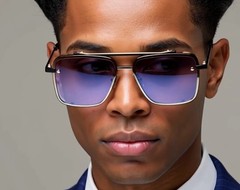 SUNGLASSES MEN DESIGNER STYLE SHIELD FANCY FLAT TOP RETRO MODERN LARGE GOLD 2023