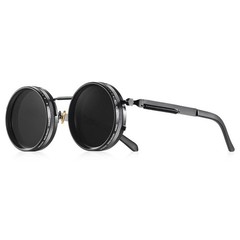 Polarized Round Sunglasses ND9 Adjustable Dimming Men Women Retro Punk
