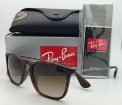 New RAY-BAN Sunglasses RB 4187 856/13 54-18 Rubber Havana w/ Brown Gradient lens