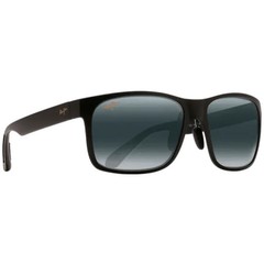 New Maui Jim Red Sands Black Nylon Rectangular Grey Unisex Sunglasses 432-2M