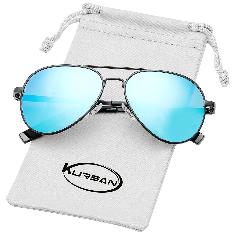 Polarized Small Aviator Sunglasses for Women Men Classic Metal Frame Mirrored…