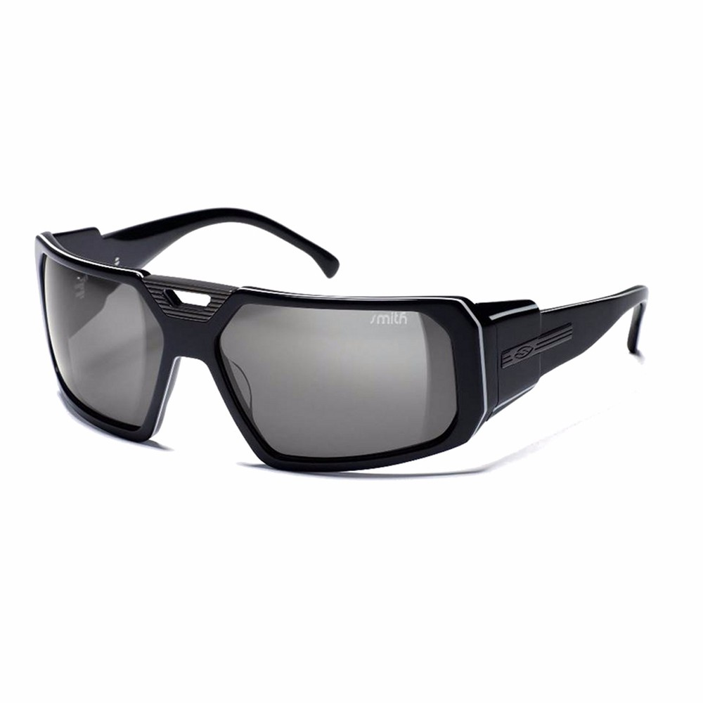 SMITH OPTIC YES YES Y’ALL SUNGLASSES BLACK WHITE FRAME, GRAY LENS 125-16-65