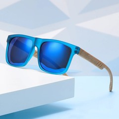Square Sunglasses Wood Grain Frame UV400 Driving Outdoor Retro Style Glasses