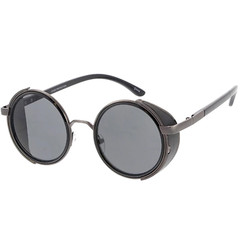 Steampunk Round Sunglasses Side Shields Retro Gothic Vintage UV Lens Men Women