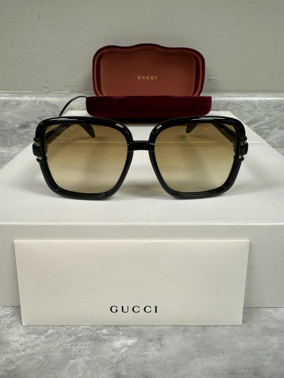 GUCCI | NEW | 1066S | 1066S – 003 | 59 | BLACK – GREEN | GRADIENT BROWN