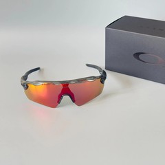 Oakley OO9208 Radar EV Path Sunglasses Clear Gray Frame Prizm Red LensIN BOX