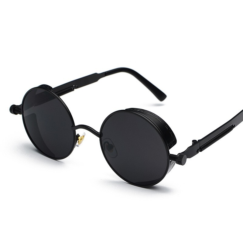 Trendy Steampunk Round Sunglasses Retro Metal Hippie Circle Style Sun Glasses