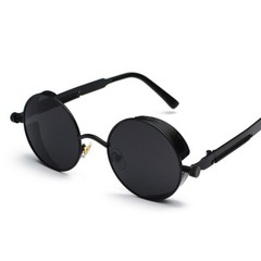 Trendy Steampunk Round Sunglasses Retro Metal Hippie Circle Style Sun Glasses