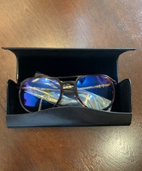 PERSOL PO3235S 24 BL Havana Pilot Unisex 55 mm Sunglasses Clear Blue Light Lens
