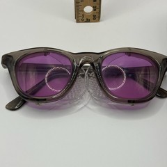 Z87.1 Square Gray Frame Purple Lens Sunglasses with Side Shields 147mm
