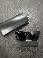 Saint Laurent SL 507 Sunglasses in Shiny Black & Solid Grey All NIB $420