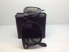 NEW RAYBAN RB4105 601 54MM WAYFARE FOLDING RB 4105 BLACK/GREEN LENS