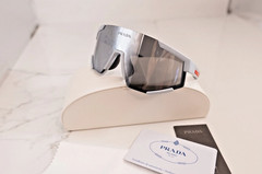 PRADA 04W Linea Rossa IMPAVID Sport Sunglasses Gray Pilot Wrap Unisex PS04WS