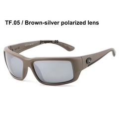 Costa Del Mar Fantail Brown Frame Silver Lens Mirror Polarized 580P Sunglasses