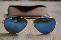 Ray-Ban Aviator Sunglasses RB3026 58-14mm Large Metal Gold Frame & Blue Mirror