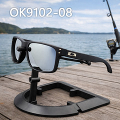 Oakley Holbrook Black Sunglasses Silver Chrome Mirror Polarized Lens UV400 New