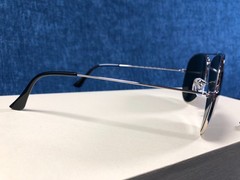 RAY-BAN RB3026 Aviator Sunglasses Silver Frame 62mm Dark Green Lens 140MM