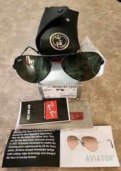 🔥 RARE Original RAY BAN RB3689 914831 Aviator Metal II Green Unisex Sunglasses