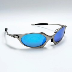 Oakley Romeo X-Metal Sunglasses Silver Frame Lake Blue LensIN BOX